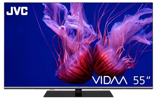 JVC LT-55VDQ6555 QLED Fernseher 55 Zoll VIDAA Smart TV mit 4K UHD Auflösung | Dolby Vision HDR | WCG | MEMC | HDMI 2.1 ALLM | Dolby Atmos | Bluetooth | 6 Monate HD+ | Drehbarer Fuß | Triple-Tuner | 2026
