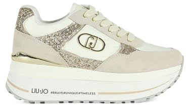 Liu Jo Baskets Femme BF5011PX078 Cuir Milk Chaussures Casual, Milk, 40 EU