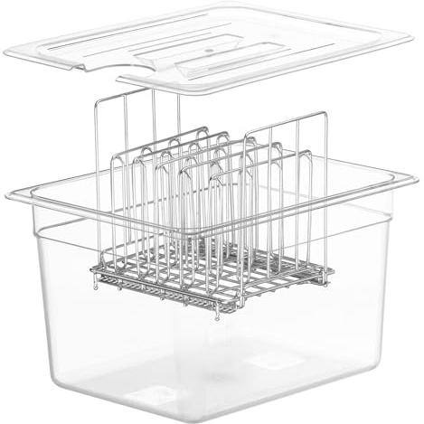 Sous Vide Behälter 12L, Sous Vide Container mit Deckel und Rack ür Sous Vide Stick Garer, Multifunktionaler Transparenter Behälter Geeignet für Fisch Fleisch und Gemüse