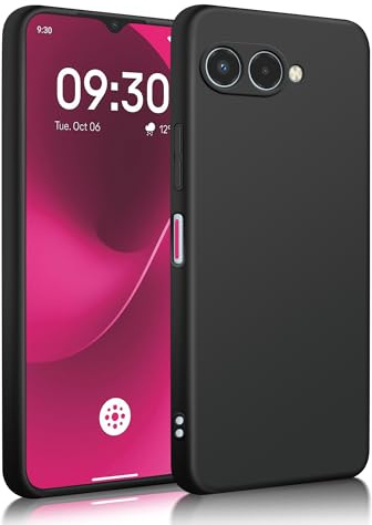 TPU Handyhülle kompatibel für Telekom T Phone 3 Hülle/T-Mobile Revvl 8 | Voller Schutz Kratzfest stoßdämpfend rutschfeste Softshell mit Absturzsicherung für T Phone 3 - Schwarz