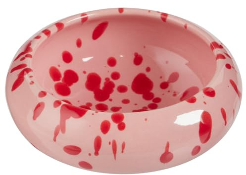 BUTLERS Dipschale Steinzeug - BOOGY SPLASH - spülmaschinenfest | Farbe Pink - ø9 cm - Tapasschälchen für Oliven & Snacks - Schälchen für Saucen & Beilagen - Sprenkelmuster