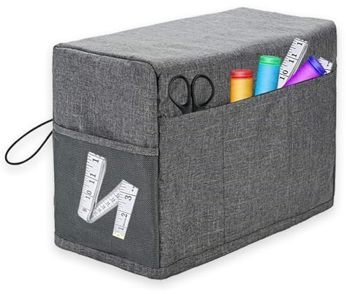 qokeeu Nähmaschinen Staubschutzhülle, Abdeckhaube Für Overlock | Nähmaschinenabdeckung Anti-Staub Mit Taschen Staubschutzhülle Kompatible Abdeckung Für Nähmaschinen Und Zubehör
