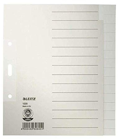 Blanko-Register, Papier, A5, Tabe blanko, Lochung 2-fach, 15 Blatt, grau