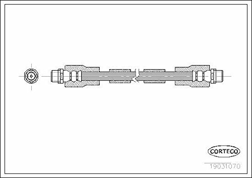 Corteco 19031070 Bremsschlauch vorne | 19031070 Kompatibel mit A8 D2 (4D2, 4D8),Passat B5.5 (3B3)