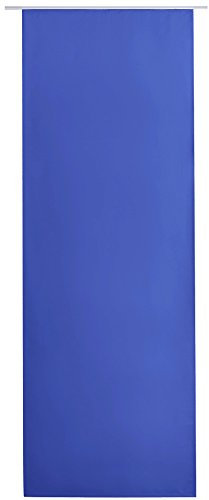 Bestlivings Flächenvorhang Blickdicht 60x245cm, Schiebegardine als Raumteiler (Blau) mit Klettband Befestigung, Gardine Vorhang zum schieben