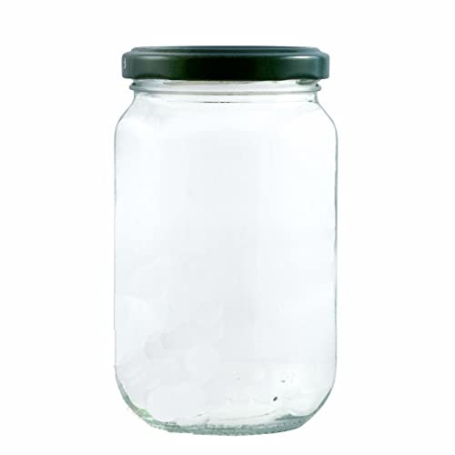 24 x 1 lb Jam Jars (370 mls.) with a choice of seven coloured lids (dark green)