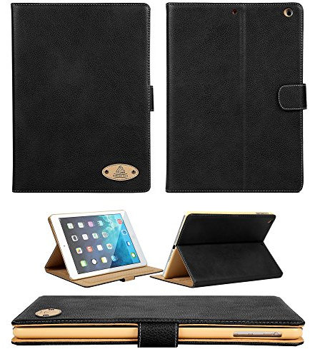 Gaaorilla Tech - Funda de piel para iPad Air (función atril), color negro