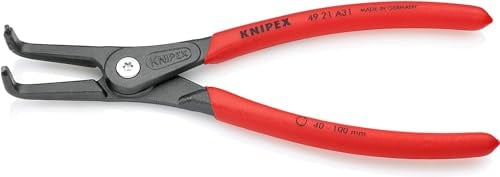 Knipex 49 21 A31 SB 90 Degree Angled Precision External Circlip Plier, Multi-Colour, 40 - 100 mm
