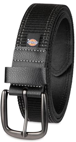 Dickies Men's Two Row Stitch Belt, Black, 50W