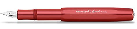 Kaweco AL SPORT Füllhalter Deep Red I Premium Aluminium Füllfederhalter für Tintenpatronen mit hochwertiger Stahlfeder I Füllfederhalter 13 cm I Füller in Rot I Federbreite: EF (Extra Fein)