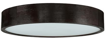 Licht-Erlebnisse Deckenleuchte Holz Glas in Wenge für Wohnzimmer Treppenhaus Ø47 cm E27 3-flammig flach rund blendarm Moderne Deckenlampe Flur ARBARO