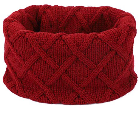 Tube Echarpe Enfant Snood Tour de Cou Hiver Chaud Foulard Cache-cou Tricoté Epais Châle Cache-nez d'extérieur Ski Snowboard Ecole Marche pour Fille Garçon 2-10Ans,Taille unique,Vin Rouge