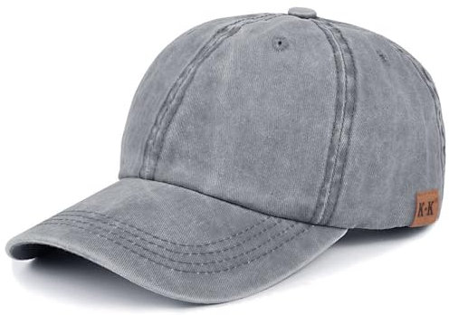 Baseball Cap - Plain Cap Hat Lightweight Adjustable Washed Polo Style Hat Classic Sports Casual Cap Summer Sun Hat for Unisex