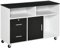 HOMCOM Mueble Auxiliar de Oficina Mueble Archivador con Ruedas Estantes y Cajones Armario Multiusos con Gran Almacenaje 100x35x65 cm Negro y Blanco