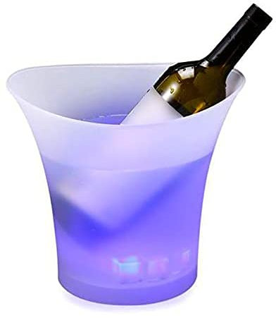 Smad 5 Stück Sektkühler, beleuchtet, LED-Eiskübel, mehrfarbig, für Champagner, Bier, Wein, Getränke, für Party, Bar, Zuhause