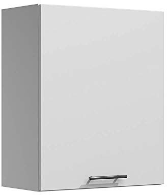Tendencio Lila - Meuble de Cuisine Haut 60 cm 1 Porte Blanc Mate