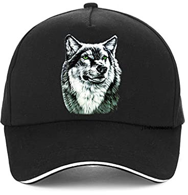 NDYD Männer Animal 3D Print Wolf Baseball Caps Hip-Hop Trucker Unisex Outdoor Sport Sonnenhut Frauen Atmungsaktiv Hysteresenhut Anpassen,Schwarz