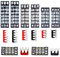 HUAZIZ 8 Pezzi Barriera Terminale a Vite da 600V 15A Morsettiera a Doppia Fila 3/4/5/6 Position + 8 Pezzi Stripes Terminal Rossa e Nera