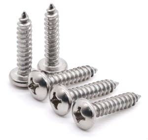 Glvaner Lot de 60 vis à bois à tête cylindrique en acier inoxydable 304 18-8 3,9 x 32 mm