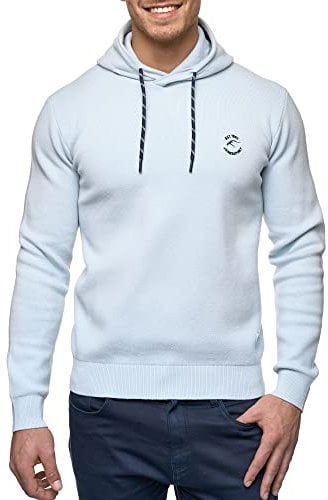 Indicode Herren Longview Sweatshirt mit Kapuze | Hoodie Kapuzenpullover für Männer Celestial Blue, XL