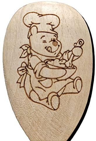 Famous Bear Inspired Wooden Baking Spoon Wood Cooking Baker Present Gift Fan (Baker Winnie The Pooh)