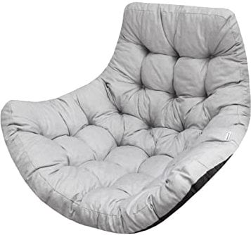 Bjird Hängesessel Kissen, Polster, Auflage für Polyrattan & Rattan Hängeschaukel, Sitzauflage für Hängekorb - Runde Sitzkissen - Rückenkissen für Hängesitz - Indoor & Outdoor - Asche Ökoleinen