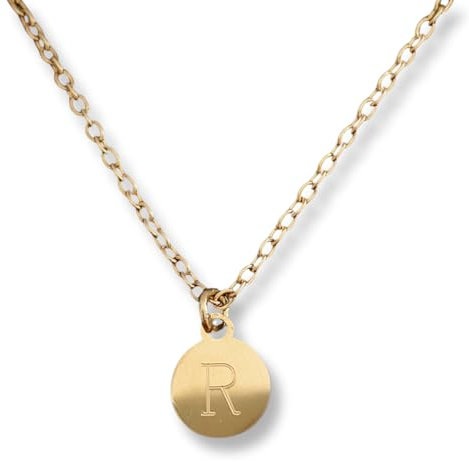 Buchstabenkette | personalisiertes Halskette mit Gravur | Personalisiertes Geschenk für die beste Freundin | Freundschaftskette (Gold, 1 Plättchen)