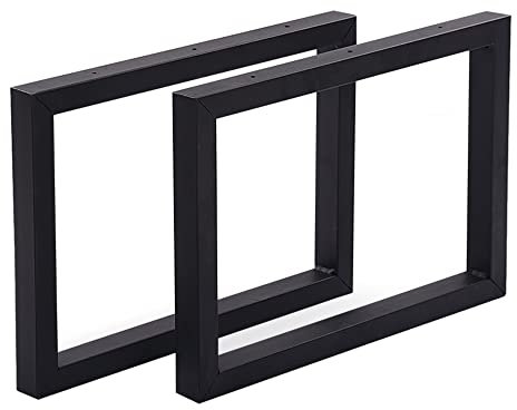 [en.casa] Tischbeine Lunderskov Möbelfüße Metall Schwarz 2 Stück Tischgestell für Sitzbank Couchtisch 2 x Tischfüße 35 x 50 cm Tischkufen Stahl