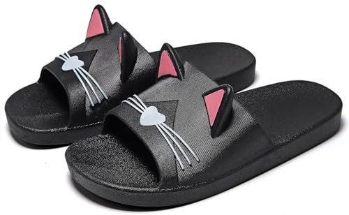 Vunavueya Donna Infradito e Ciabatte da Spiaggia Uomo Pantofole da Mare e Piscina Donna Estive Sandali a Punta Aperta New Nero Rosa 35/36 EU(36-37CN)