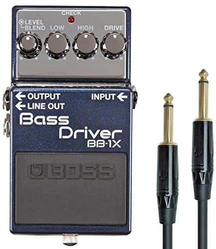 Boss BB-1X Bass Driver Effektgerät Pedal mit DI-Box Funktion + keepdrum Klinkenkabel