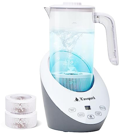 luvspark Hydrogen Rich Water Generator Kettle - SPE & PEM Hydrogen Manufacturing Technology 1300PPB Ionized Electrolysis Alkaline Water Jug with 2 Calcium Sulfite Filter (Water Pitcher)