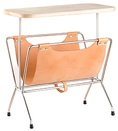 ZWEBY Zeitschriftenständer Boden Zeitschriften- und Zeitungsständer Skandinavisches Eisenregal für Homeoffice (Farbe : Beige, Size : 50x28x46.8cm)