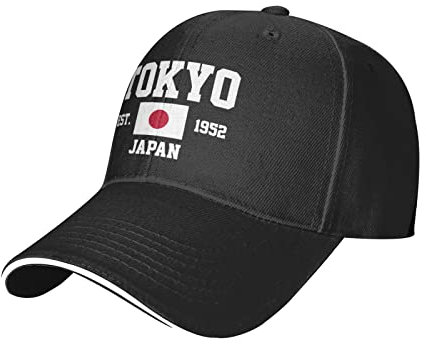 Japan Est.1952 Tokyo Mesh Baseball Cap Laufmütze Reise Hüte Outdoor Verstellbare Sommer Caps Schwarz, #248, M/Einheitsgröße