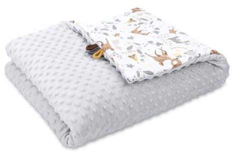 Totsy Baby Couverture Bebe Naissance d'hiver en Tissu Peluche 75x100 cm - Cosy Plaid Enfant de Landau et Lits bébé pour emmaillotage ou couvertures d'emmaillotage pour garçons et Filles Coton