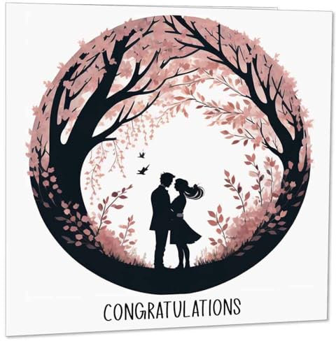 Glückwunschkarte für Paare, Verlobung, Jahrestag, 145 x 145 mm