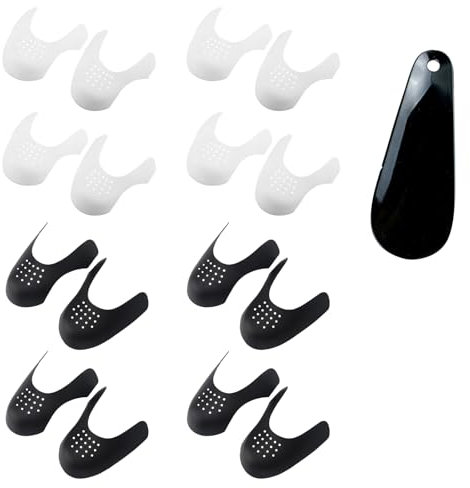 17 Stück Anti Falten Schuhe Schutz und Schuhlöffel Set, Verhindern Sie Sneaker Schuhe Knitterschutz, Crease Protector und Schuhlöffel für Herren & Frauen