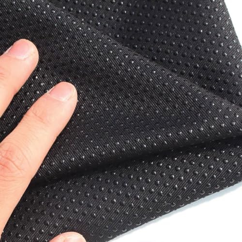qing yun Rutschfester Stoff mit Kieselgel, 150 cm breit, Anti-Rutsch-Stoff, rutschfeste Matte zum Nähen, Teppich, Matratze, Hausschuhe, Sofakissen (150 x 100 cm, Schwarz)