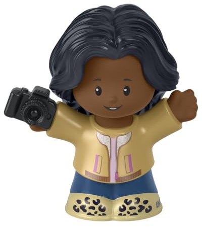 Fisher-Price Pièce de rechange Little People Career Playset – HBW68 ~ Figurine de photographe de rechange ~ portant une veste marron clair et transportant un appareil photo de 35 mm ~ Fonctionne