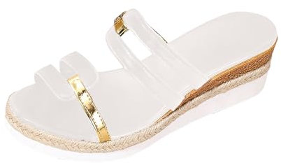 TYUIOP Sandali In Pelle Donna Sandali Donna Estive Con Tacco Basso Ciabatte Giardino Infradito Mare Donna Con Zeppa Sandali Donna Estive Zeppa Scarpe Con Zeppa Di Corda Scarpe Zeppa