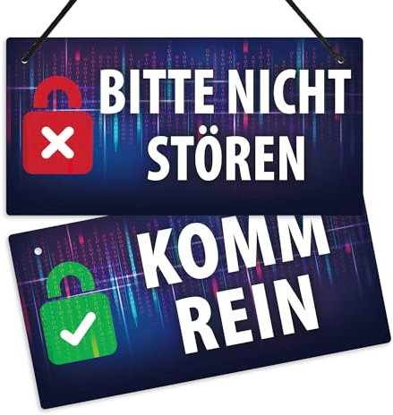Putuo Decor Schild“Besprechung läuft”, Türschild“Bitte nicht stören”, Schild “Bitte eintreten”, für Homeoffice, Kabinentür, Geschäftsbüro, Online-Meeting, 25,4 x 12,7 cm, Doppelseitig