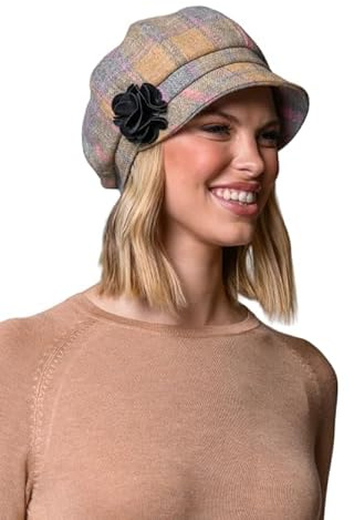 Newsboy Mütze für Damen Cap 8 Panel Wolle Made in Ireland