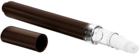 OSOLADY 2ml Reusable Nail Polish Bottle Brush and Window Lip Gloss Container, Coffee Color Cuticle Oil Pen for Nail Care Single Hole Flocked Applicator, Refillable Liquid Tube for Professional Use