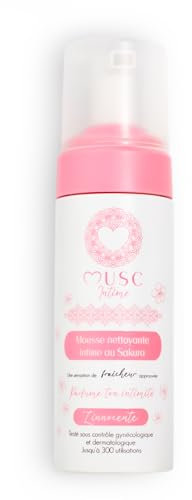 MUSC INTIME La Marque Officielle - Mousse Intime - Sakura - L'Innocente - Nettoie En Douceur - Testé Sous Contrôle Gynécologique - 94% D'Ingrédients Naturels - 150ml