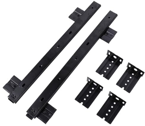 ANDRESLAD Keyboard Shelf Runners Drawer Slide Black for Under Desk Computer Sliding Tray Tracks
