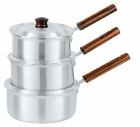 Induction Base 3 Pieces Aluminium Saucepan Set with Lids,Long Handle Milk Pan/Cooking pan Sauces/Saucepot