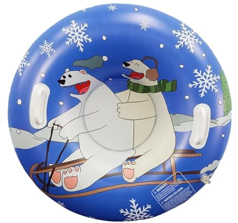 harayaa Aufblasbarer Snow Tube Cartoon Blau mit Griffen für Halloween Outdoor Familie