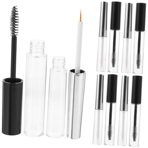 Beavorty Pezzi Flaconi Vuoti per Lucidalabbra Kit per Tubi di Mascara Ricaricabili Set di Tubi per Crema per Ciglia Formato da Viaggio