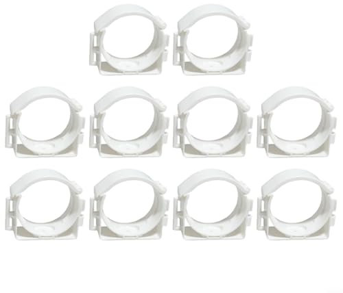 10 Stück weiße PE Rohrschelle Klemmhalter 75 110 Kanalrohrschelle Snap Single Scharnier Rohrschelle (75 Rohr)