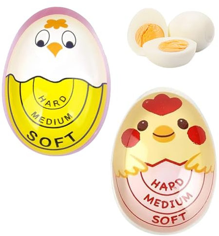2 Pack Color-Changing Egg Timer – Perfect Boiled Egg Timer for Soft, Medium, and Hard Boiled Eggs – Heat-Sensitive & BPA-Free – Kitchen Gadget for Consistently Perfect Eggs Every Time