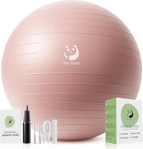 Slim Panda Gymnastikball, 55-85CM Explosionsgeschützt Pezziball Sitzball mit Pumpe, Trainingsball Fitnessball für Senioren Therapie,Schwangerschaft, Fitness, Balance Training